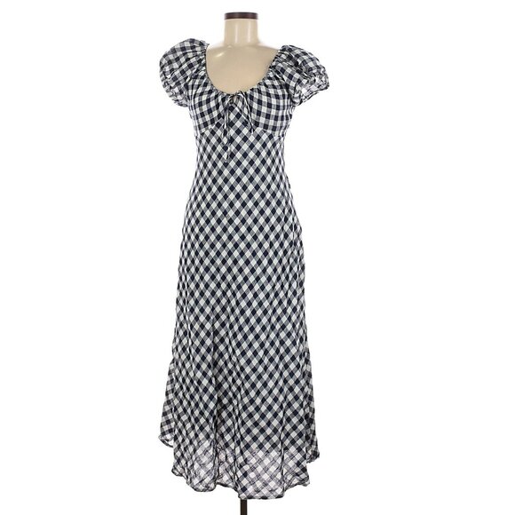 Doen x Gap 100% Linen Gingham Midi Dress Medium - Picture 2 of 6